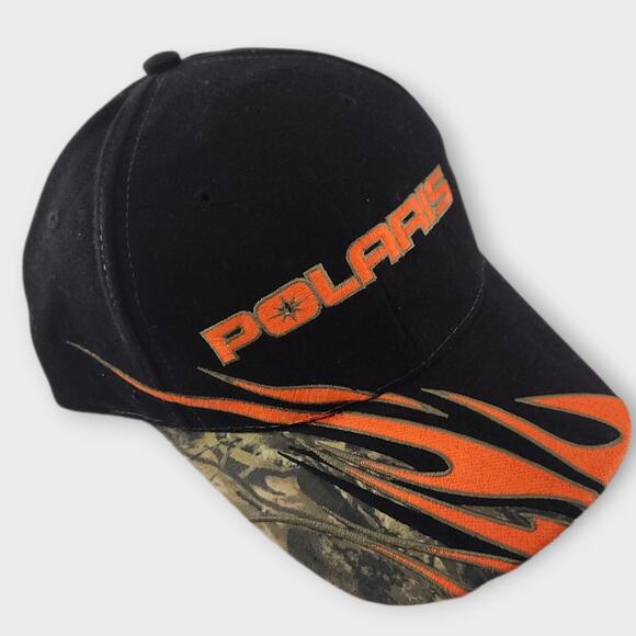 Polaris Pure Polaris Baseball Cap Camo With Flames Adj. One Size Fits Most - Picture 2 of 5
